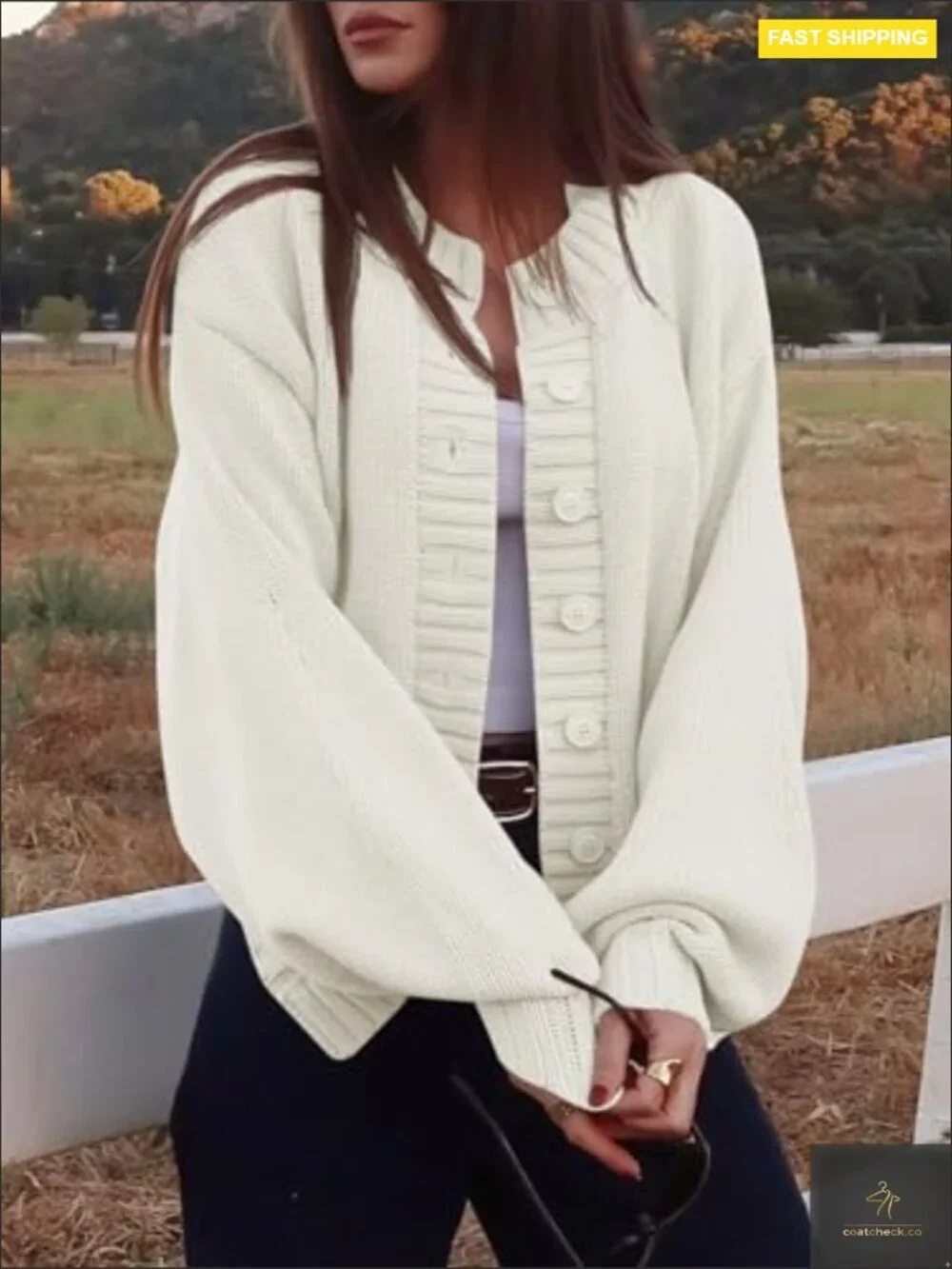 Long Sleeve Button Down Cardigan Sweater Open Front Knit Casual Loose Fit_3